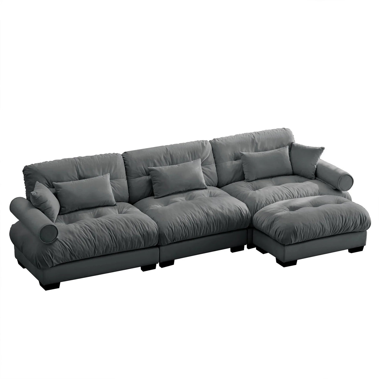 Super Comfort Oversized Modular Sectional Sofa With Movable Ottoman - Furniture Home Direct