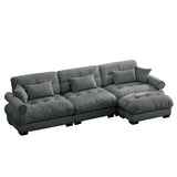 Super Comfort Oversized Modular Sectional Sofa With Movable Ottoman - Furniture Home Direct