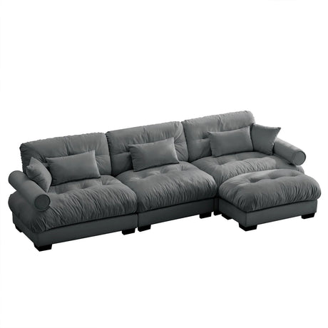 Super Comfort Oversized Modular Sectional Sofa With Movable Ottoman - Furniture Home Direct