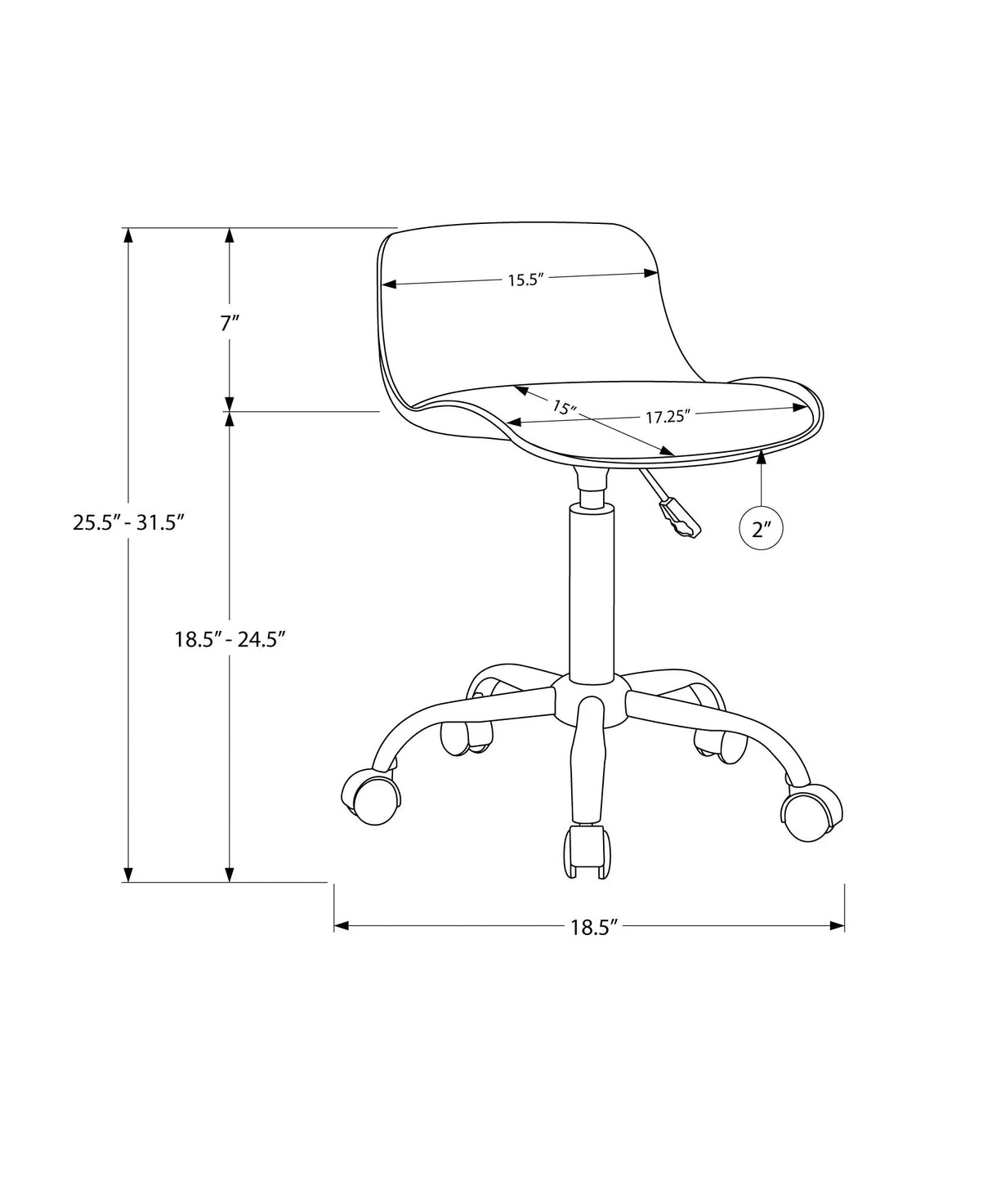 Office Chair, Adjustable Height, Swivel, Ergonomic, Modern - Furniture Home Direct