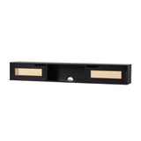 Modern Rattan Door Floating TV Stand For TVs Up To 65" - Furniture Home Direct