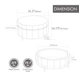 Upholstered Round Ottoman With Reversible Lid, Channel Tufted Pumpkin Shape - Furniture Home Direct