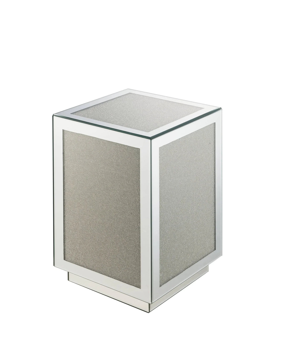 Noralie - Mirrored Faux Dimaonds Accent Table - Silver - Furniture Home Direct