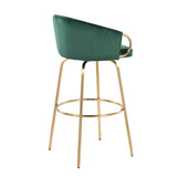 Claire - Contemporary / Glam Fixed Height Bar Stool (Set of 2) Round Footrest (Set of 2) - Furniture Home Direct