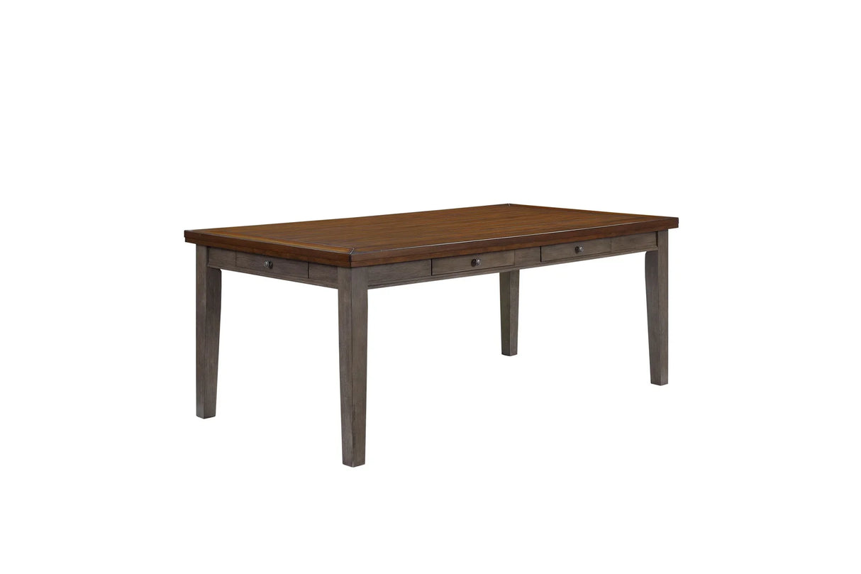 Casual Two Tone 6 Drawer Dining Table - Gray - Furniture Home Direct
