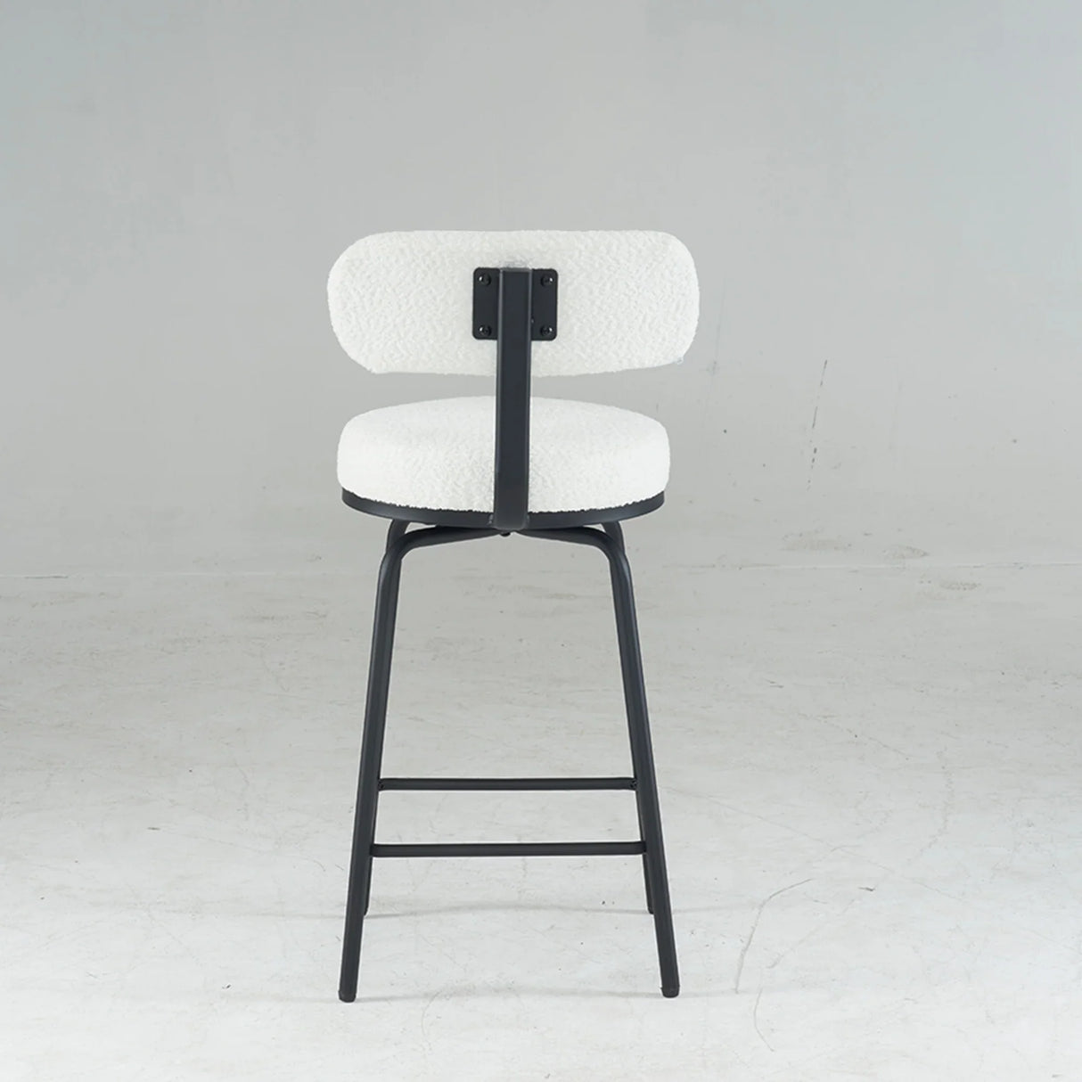 Counter Height Bar Stool Swivel Fabric Upholstery White - Furniture Home Direct
