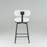Counter Height Bar Stool Swivel Fabric Upholstery White - Furniture Home Direct