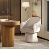 Marcy - Swivel Upholstered Dining Arm Chair - Simple Gray - Furniture Home Direct