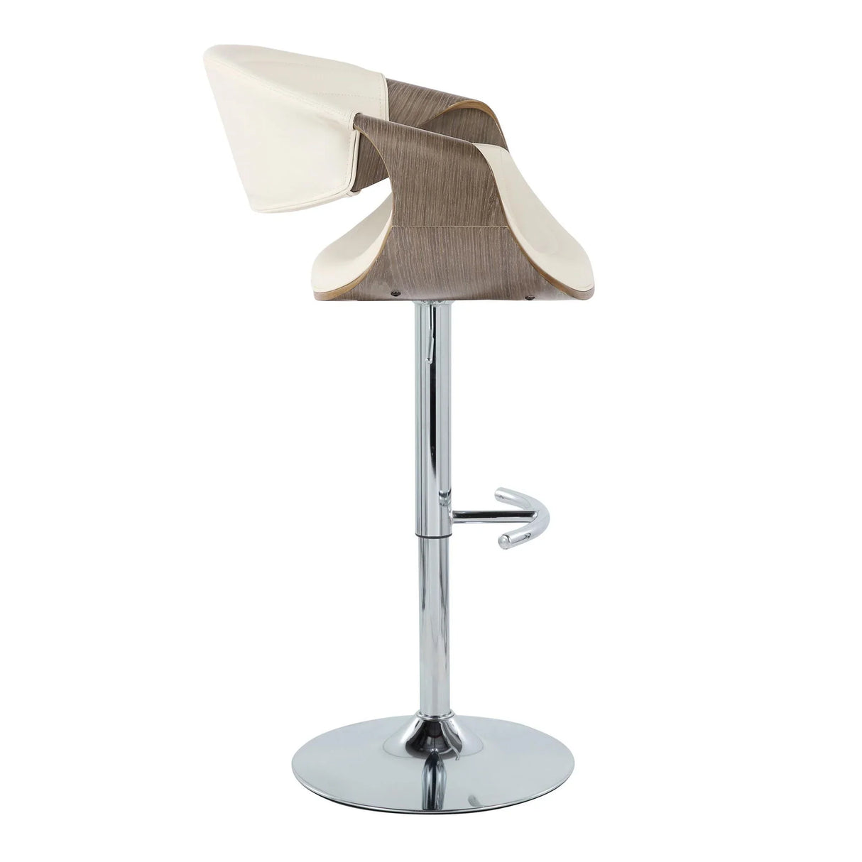 Symphony - Mid Century Modern Adjustable Barstool With Swivel & Rounded T Footrest (Set of 2) - Furniture Home Direct