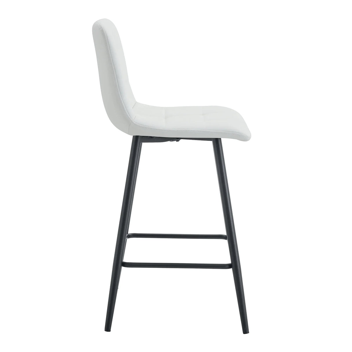 Counter Height Bar Stools Upholstered PU Leather White - Furniture Home Direct