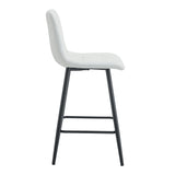 Counter Height Bar Stools Upholstered PU Leather White - Furniture Home Direct