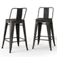 Rayne - Curved Back Metal Stool (Set of 2) - Furniture Home Direct