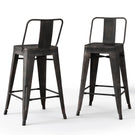 Rayne - Curved Back Metal Stool (Set of 2) - Furniture Home Direct