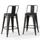 Rayne - Curved Back Metal Stool (Set of 2) - Furniture Home Direct