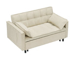 54.30-inch Love Seat with Pull Out Bed - beige - Furniture Home Direct