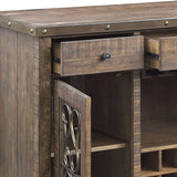 Raphaela - Server With Cup Holder & Wine Rack - Cherry - Furniture Home Direct