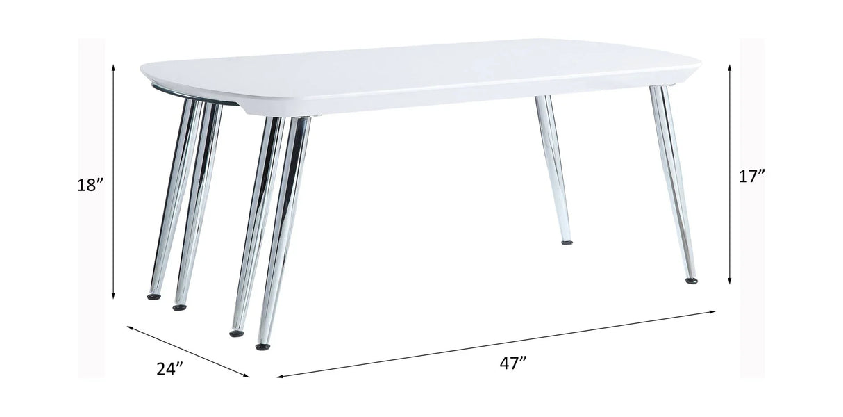 Patina - Coffee Table - White / Chrome - Furniture Home Direct