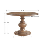 Round Pedestal Dining Table - Walnut - Furniture Home Direct