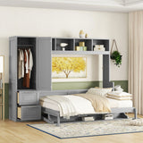 Murphy Wall Bed With Closet And Drawers - Furniture Home Direct