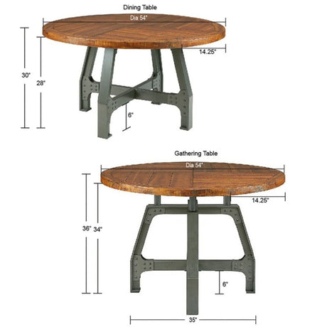 Lancaster - Round Dining / Gathering Table With Adjustable Height - Walnut - Furniture Home Direct