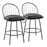 Riley - Claire Farmhouse Fixed Height Counter Stool With Swivel With Round Footrest (Set of 2) - Furniture Home Direct