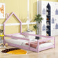 Wood Bed With House Shaped Headboard Floor Bed With Fences - Furniture Home Direct