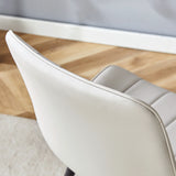 Dining Chairs Set Modern Upholstered PU Leather Gray - Furniture Home Direct