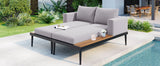 Outdoor Sectional Sofa With Chaise All Weather Gray - Furniture Home Direct