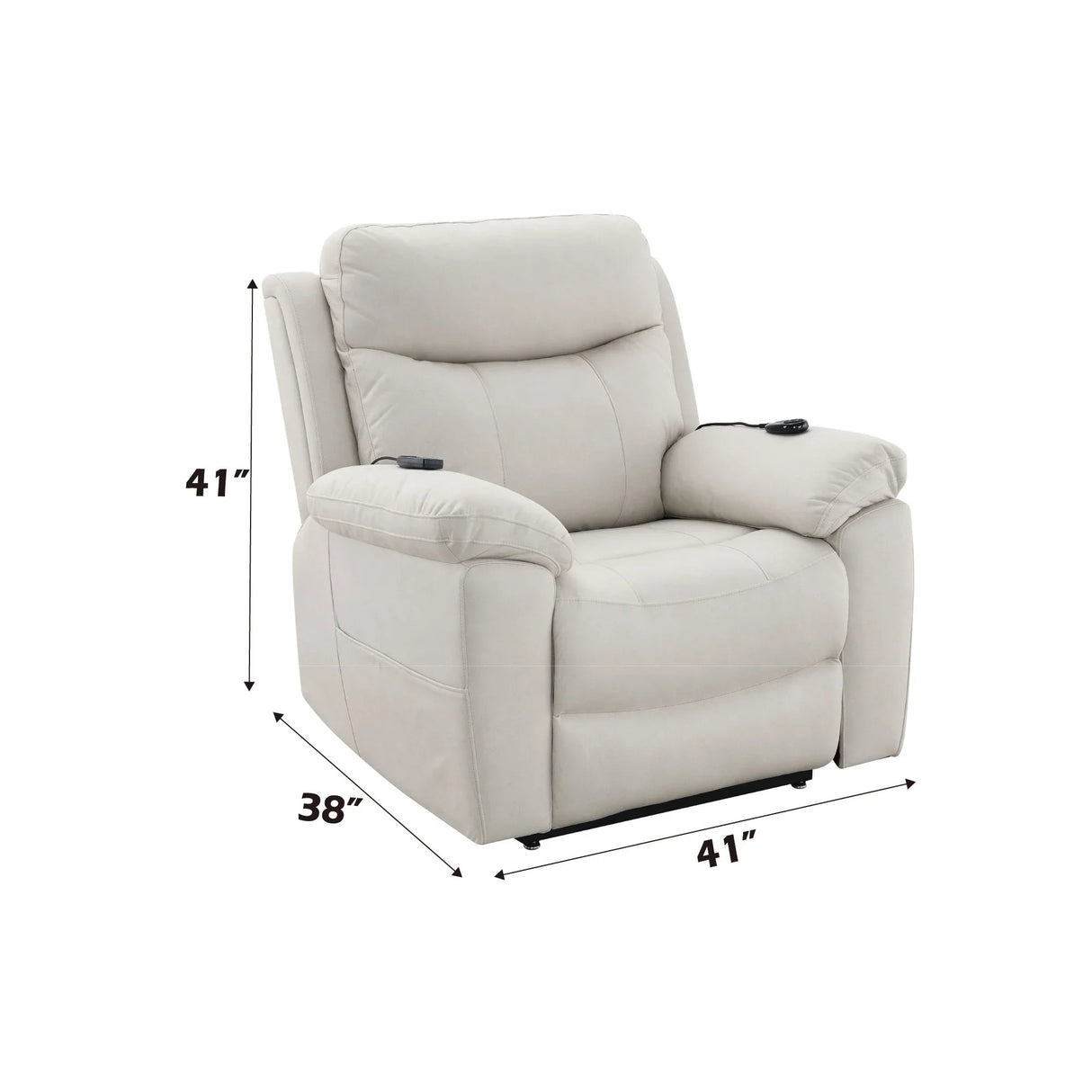 Chriki - Polished Microfiber Power Motion Recliner With Lift Heating Massage Chair - Furniture Home Direct