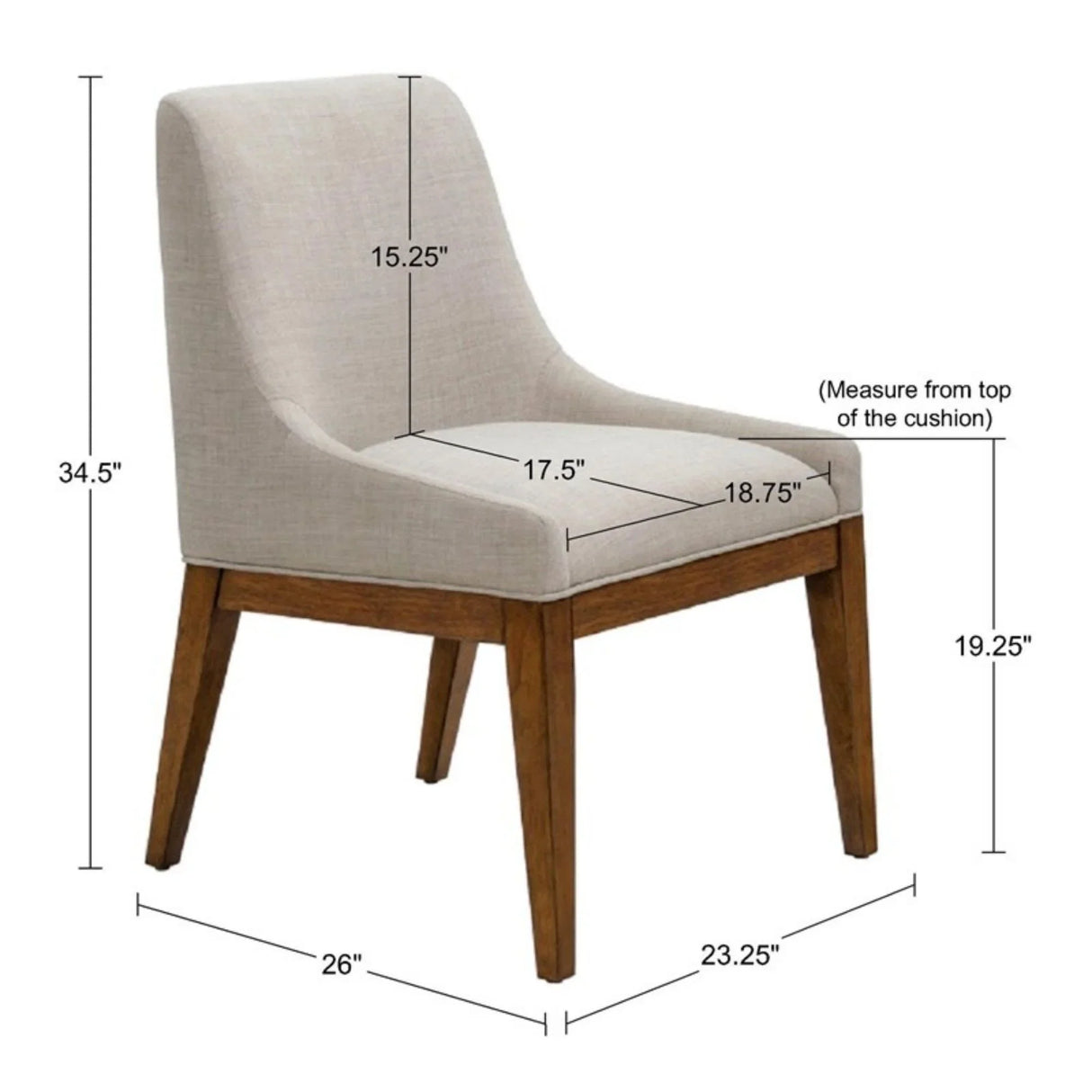 Upholstered Dining Chair (Set of 2) - Gray - Furniture Home Direct