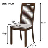 2 Pieces Set Dining Side Chair Rustic Modern Farmhouse Design Retro Design Easy To Assembly - Antique Dark Oak - Furniture Home Direct