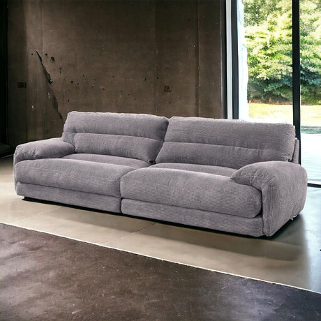 Cadenza - Corduroy Loveseat - Gray - Furniture Home Direct