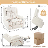 Power Lift Recliner Chair With Extended Footrest, Remote Control, Cup Holders, And Side Pockets - Furniture Home Direct