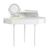 Vanity Desk With Large Storage Modern Design Stool White - Furniture Home Direct