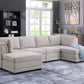 Kristin - Linen Fabric Reversible Sectional Sofa - Furniture Home Direct