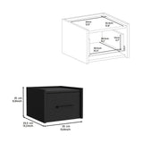 Floating Nightstand, Space Saving Design With Handy Drawer And Surface - Black - Furniture Home Direct