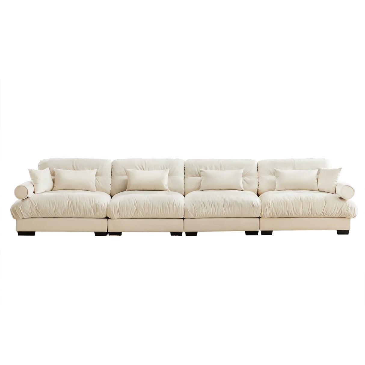 Oversized Modular Velvet Sofa - Cream - Furniture Home Direct