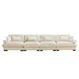 Oversized Modular Velvet Sofa - Cream - Furniture Home Direct