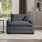 Modern Classic Corduroy Fabric Single Chair Deep Seat Sofa With Pillow - Furniture Home Direct