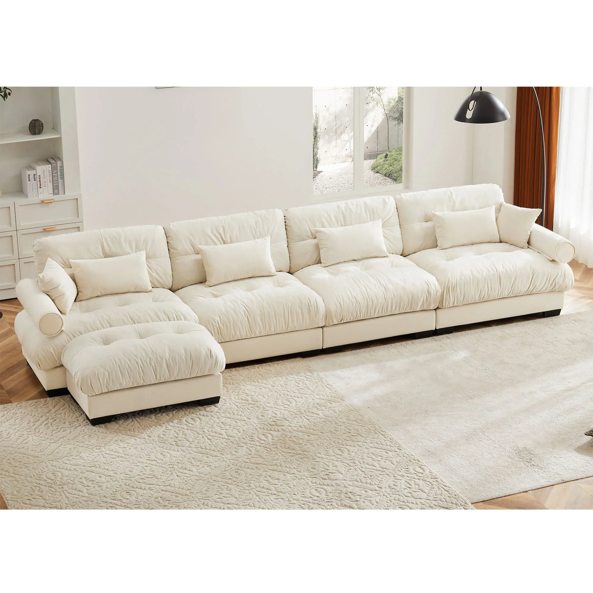 Super Comfort Oversized Modular Sectional Sofa With Movable Ottoman - Furniture Home Direct