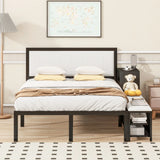 Platform Bed With 2 Tier Storage Shelves, Storage Cabinet - Furniture Home Direct
