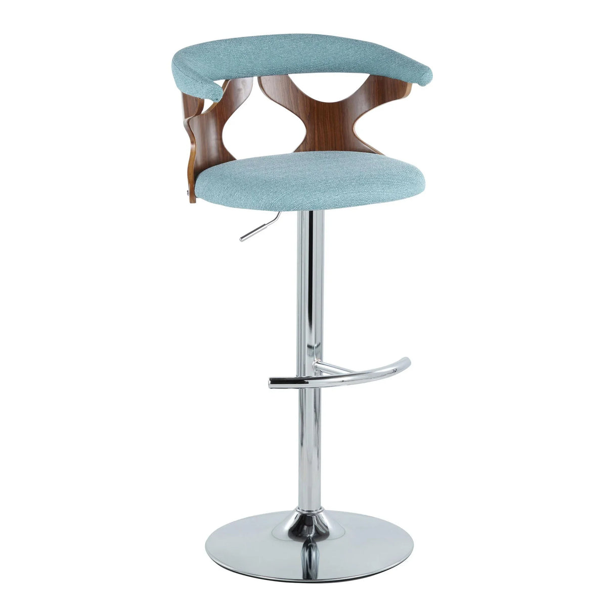 Gardenia - Mid Century Modern Adjustable Barstool With Swivel With Rounded T Footrest (Set of 2) - Furniture Home Direct