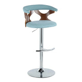 Gardenia - Mid Century Modern Adjustable Barstool With Swivel With Rounded T Footrest (Set of 2) - Furniture Home Direct
