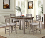 Counter Side Dining Stool With Ladder Back (Set of 2) - Gray - Furniture Home Direct