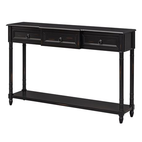 Console Table Sofa Table With Drawers For Entryway With Projecting Drawers And Long Shelf - Furniture Home Direct