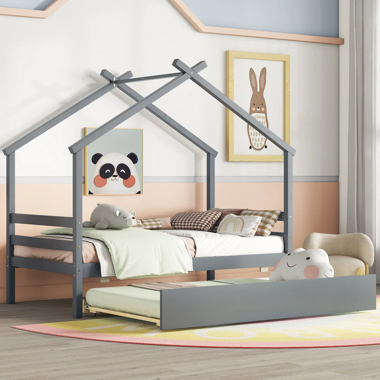 House-Shaped Bed With Trundle - Furniture Home Direct