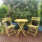 3 Piece Patio Bistro Set Of Foldable Square Table And Chairs - Furniture Home Direct