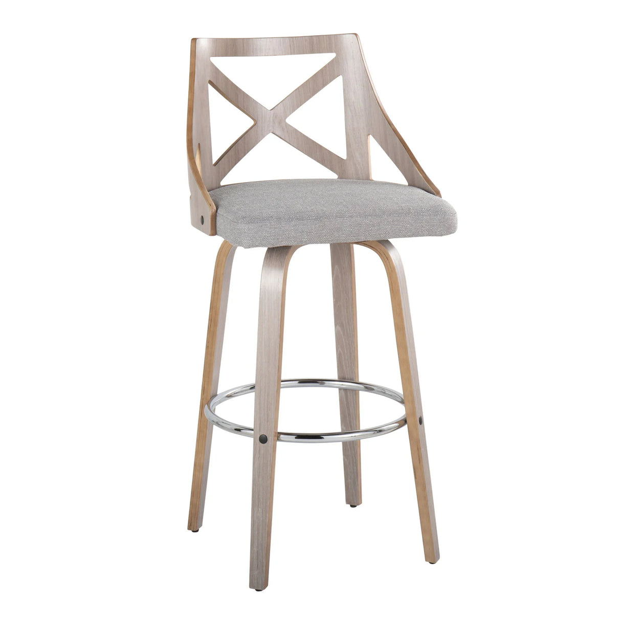 Charlotte - Farmhouse Fixed Height Bar Stool With Round Footrest (Set of 2) - Furniture Home Direct