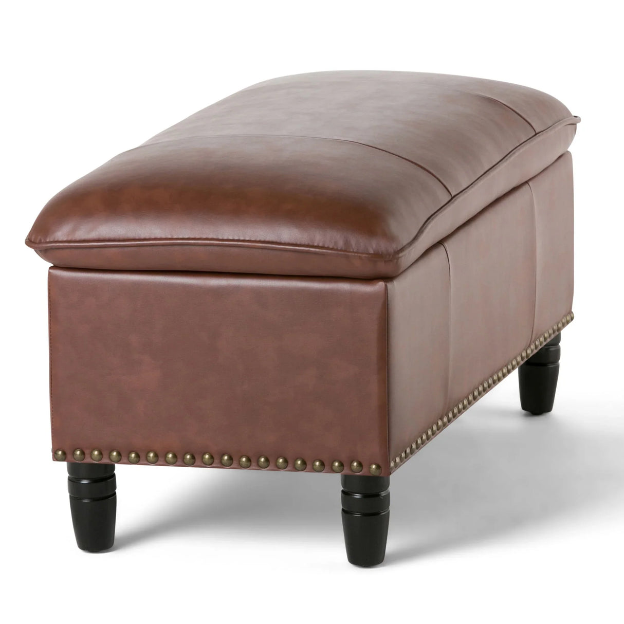 Emily - Storage Ottoman - Cognac - Furniture Home Direct