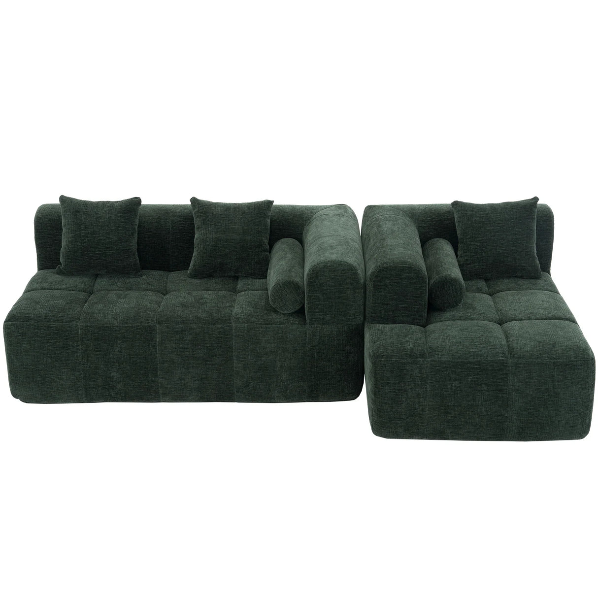 Sectional Sofa Modular Tufted Chenille Upholstery Green - Furniture Home Direct